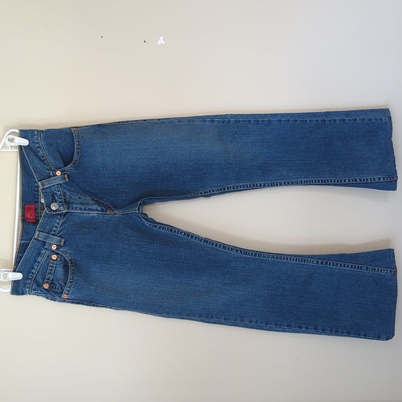 Levi's Type 1 Tough Boot Distressed Denim Bootcut Y2k Jeans 12 M Blue - Picture 2 of 16